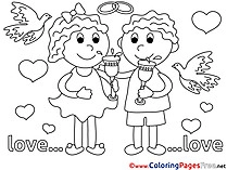 Wedding Love free Coloring Pages