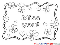 Flowers Miss you free Coloring Pages