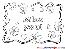 Flowers Miss you free Coloring Pages