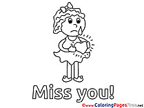 Girl Coloring Sheets Miss you free