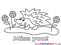 Hedgehog Miss you Coloring Pages download