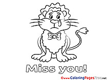 Lion free Miss you Coloring Sheets