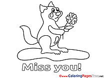 Squirrel download Miss you Coloring Pages