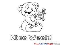 Bear Nice Week Coloring Pages download