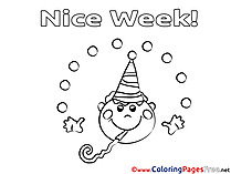 Boy printable Nice Week Coloring Sheets