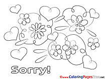 Flowers free Colouring Page Sorry