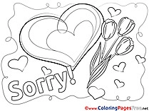 Heart Sorry free Coloring Pages