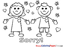 Love Kids Sorry Coloring Pages