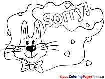 Rabbit Sorry Coloring Pages free