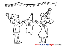 Bear Coloring Pages for free Holiday Girl