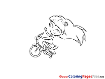 Bicycle Girl printable Coloring Pages for free