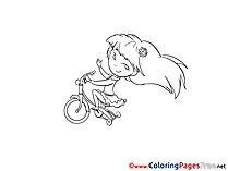 Bicycle Girl printable Coloring Pages for free