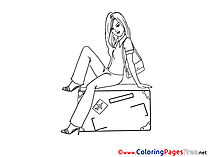 Box Children download Woman Colouring Page