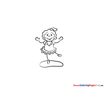 Dancing Girl for free Coloring Pages download