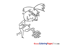 Flowers printable Coloring Pages Girl for free