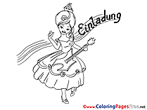 Guitar download Colouring Sheet Music Girl free