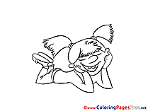 Happy Girl for free Coloring Pages download