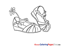 Shoes Woman Children Coloring Pages free