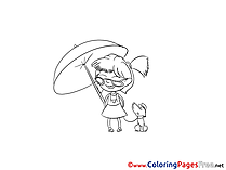 Umbrella Children Coloring Pages free