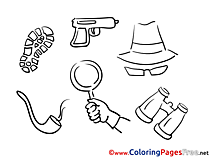 Binoculars Hat Children Colouring Page