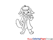 Cat download Colouring Sheet free