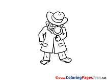 Detective for free Coloring Pages download
