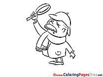 Detective free Colouring Page download