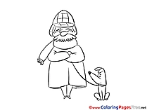 Dog free Colouring Page download