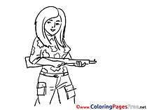 Girl Colouring Page printable free