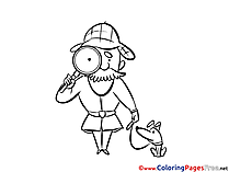 Loupe Colouring Page printable free