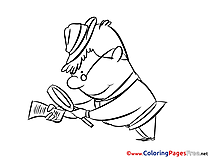 Man Looking for Clues Coloring Sheets download free