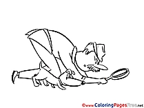 Man Searching Clues free Coloring Pages