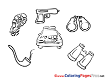 Police car Children download Colouring Page