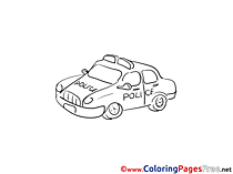 Police Car printable Coloring Pages for free