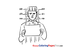 Prisoner free Colouring Page download
