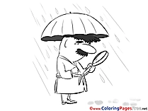 Rain Kids download Coloring Pages