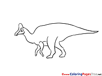 Hadrosaurus for Kids printable Colouring Page