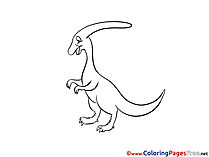 Parasaurolophus Kids free Coloring Page