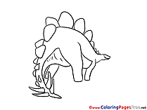 Stegosaurus Children download Colouring Page