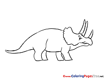 Triceratops free Colouring Page download