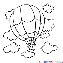 Balloon in the Sky printable Coloring Pages for free