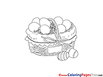 Basket with Eggs for Children free Coloring Pages