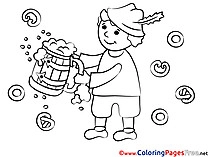 Beer Oktoberfest for Children free Coloring Pages
