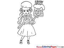 Birthday Girl Cake download printable Coloring Pages