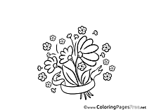 Bouquet of Flowers Coloring Pages for free