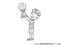 Boy wins Cup Coloring Pages for free