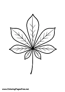 Chestnut Leaf Coloring Page Download as PDF