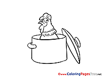 Cock in the Pot printable Coloring Sheets download