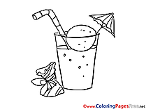 Cocktail free Colouring Page download