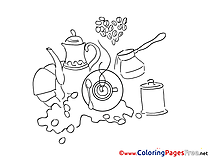 Coffee printable Coloring Pages for free